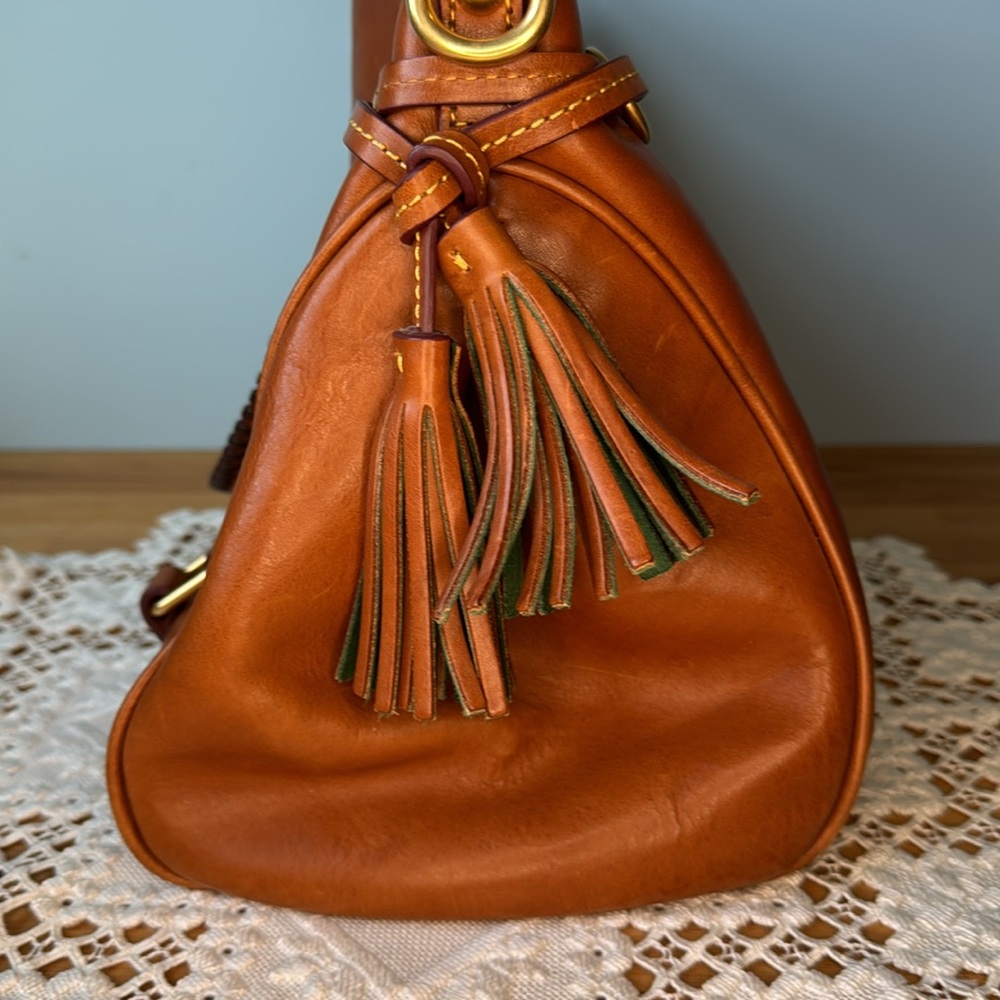 Dooney and Bourke Florentine Tasseled Satchel Handbag - Picture 5 of 13